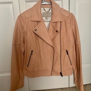 100% Genuine Lamb Skin Women’s Pink Leather Jacket